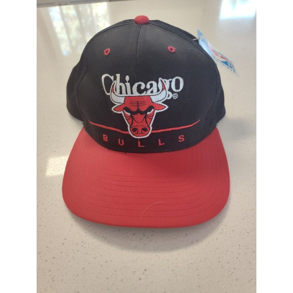 Chicago Bulls Twins Enterprise NBA Snapback Hat Black Red NEW vintage 1990's